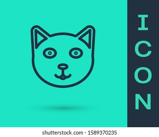 Black line Pet icon isolated on green background.  Vector Illustration