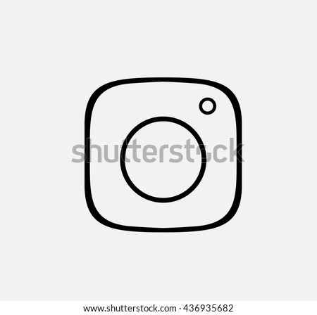 Black Line Photo Camera background Vector Logo, JPG, JPEG, EPS. Icon Button.instagram Flat Social insta Media Sign