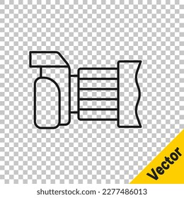 Black line Photo camera icon isolated on transparent background. Foto camera. Digital photography.  Vector