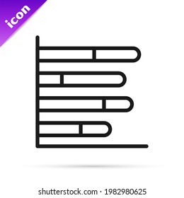 Black line Pie chart infographic icon isolated on white background. Diagram chart sign.  Vector