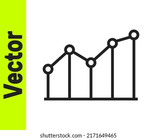 Black line Pie chart infographic icon isolated on white background. Diagram chart sign.  Vector