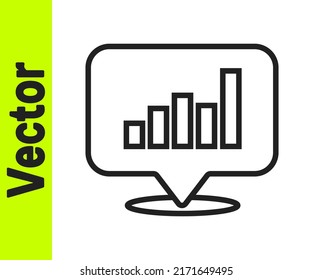 Black line Pie chart infographic icon isolated on white background. Diagram chart sign.  Vector