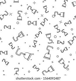 Black line Pirate hook icon isolated seamless pattern on white background.  Vector Illustration