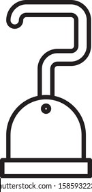 Black line Pirate hook icon isolated on white background.  Vector Illustration
