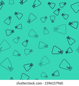 Black line Pirate sack icon isolated seamless pattern on green background.  Vector Illustration