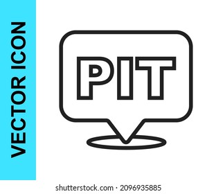 Black line Pit stop icon isolated on white background.  Vector