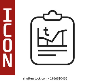 Black line Planet earth melting to global warming icon isolated on white background. Ecological problems and solutions - thermometer.  Vector