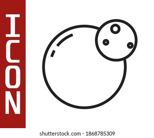 Black line Planet icon isolated on white background.  Vector