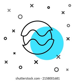 Black line Planet icon isolated on white background. Random dynamic shapes. Vector