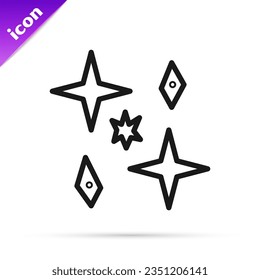 Black line Planet icon isolated on white background.  Vector Illustration