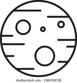 Black line Planet Mars icon isolated on white background.  Vector Illustration
