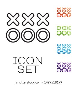 Black line Planning strategy concept icon isolated on white background. Soccer or american football cup formation and tactic. Set icons colorful. Vector Illustration