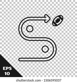 Black line Planning strategy concept icon isolated on transparent background. Soccer or american football cup formation and tactic.  Vector Illustration