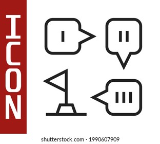 Black line Planning strategy concept icon isolated on white background. Formation and tactic.  Vector