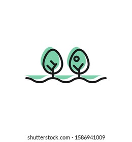 Black line Plant icon isolated on white background.  Vector Illustration