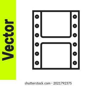 Black line Play video icon isolated on white background. Film strip sign.  Vector