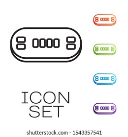 Black line Poker table icon isolated on white background. Set icons colorful. Vector Illustration