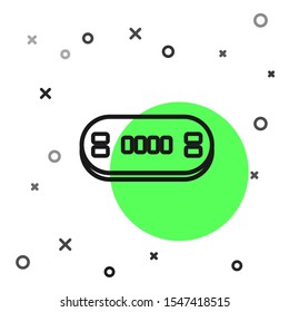 Black line Poker table icon isolated on white background.  Vector Illustration