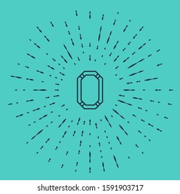 Black line Poker table icon isolated on green background. Abstract circle random dots. Vector Illustration