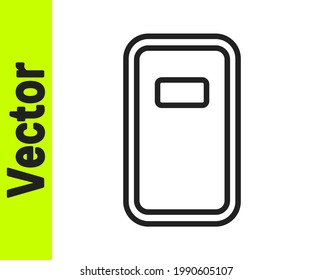 Black line Police assault shield icon isolated on white background.  Vector