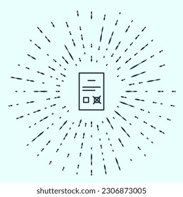 Black line Poll document icon isolated on grey background. Abstract circle random dots. Vector