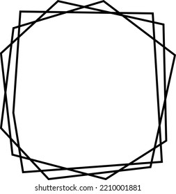 Schwarze Linie Polygonrahmen im Art-Deco-Stil