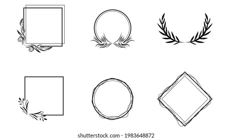 Conector de marco de polígono de línea negra aislado en fondo blanco , Ilustración vectorial EPS 10