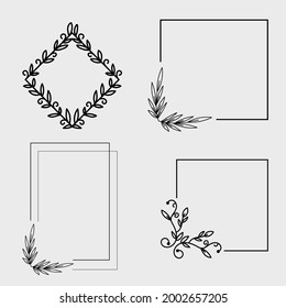 Black Line Polygon Frame set vector fondo aislado , Vector ilustración EPS 10