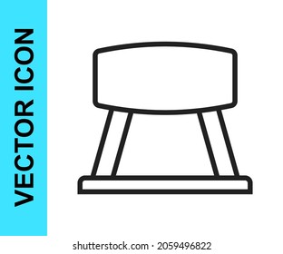Black line Pommel horse icon isolated on white background. Sports equipment for jumping and gymnastics.  Vector