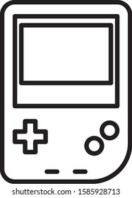 Black line Portable video game console icon isolated on white background. Gamepad sign. Gaming concept.  Vector Illustration