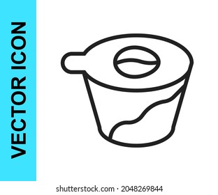 Black line Pour over coffee maker icon isolated on white background. Alternative methods of brewing coffee. Coffee culture.  Vector