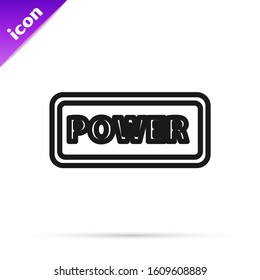 Black line Power button icon isolated on white background. Start sign.  Vector Illustration