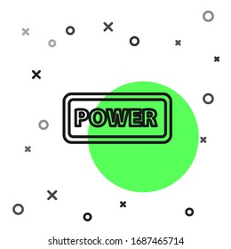 Black line Power button icon isolated on white background. Start sign.  Vector Illustration