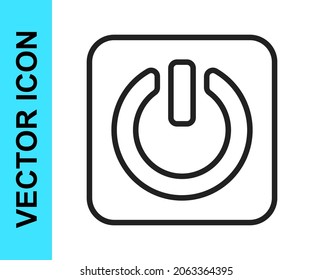 Black line Power button icon isolated on white background. Start sign.  Vector