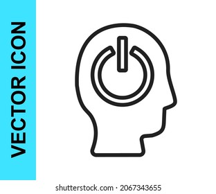 Black line Power button icon isolated on white background. Start sign.  Vector