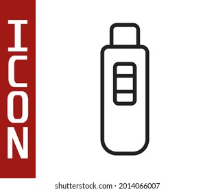 Black line Pregnancy test icon isolated on white background.  Vector