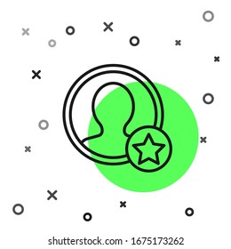 Black line Premium create account screen icon isolated on white background.  Vector Illustration