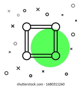 Black line Presentation board with graph, schedule, chart, diagram, infographic, pie graph icon isolated on white background.  Vector Illustration