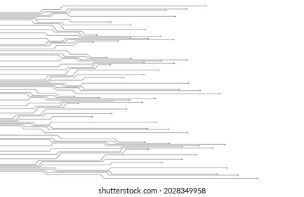 Black line print circuit cyber technology on white design modern futuristic background vector illustration.