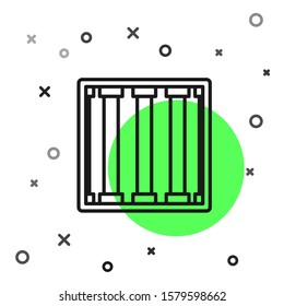 Black line Prison window icon isolated on white background.  Vector Illustration