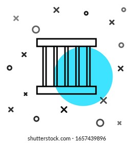 Black line Prison window icon isolated on white background. Random dynamic shapes. Vector Illustration