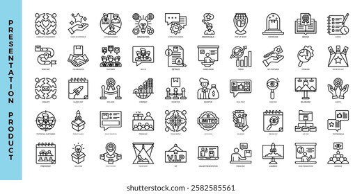 Black line product presentation icon