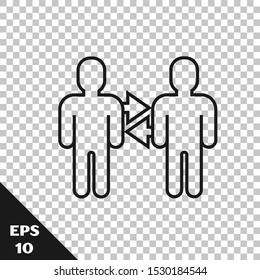 Black line Project team base icon isolated on transparent background. Business analysis and planning, consulting, team work, project management.  Vector Illustration