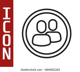 Schwarze Linie Projekt Team-Base Symbol einzeln auf weißem Hintergrund. Unternehmensanalyse und -planung, Beratung, Teamarbeit, Projektmanagement.  Vektorgrafik