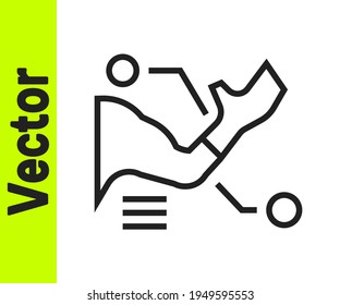Black line Prosthesis hand icon isolated on white background. Futuristic concept of bionic arm, robotic mechanical hand.  Vector