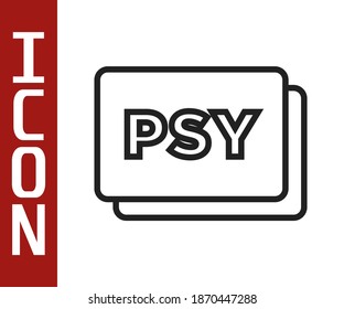 Black line Psychology icon isolated on white background. Psi symbol. Mental health concept, psychoanalysis analysis and psychotherapy.  Vector