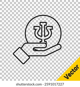 Black line Psychology icon isolated on transparent background. Psi symbol. Mental health concept, psychoanalysis analysis and psychotherapy.  Vector