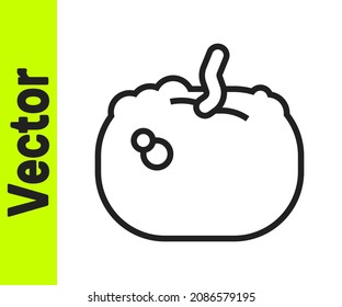 Black line Pumpkin icon isolated on white background. Happy Halloween party.  Vector
