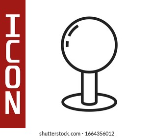 Black line Push pin icon isolated on white background. Thumbtacks sign.  Vector Illustration