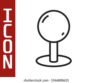 Icono del pasador de inserción de línea negra aislado en fondo blanco. Señal de miniaturas.  Vector